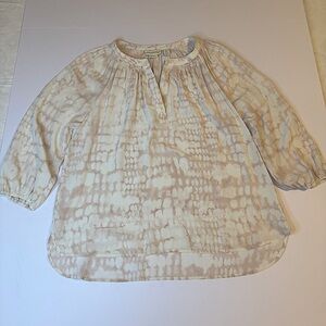 Cynthia Rowley 100% silk top size large business romantic pink cream